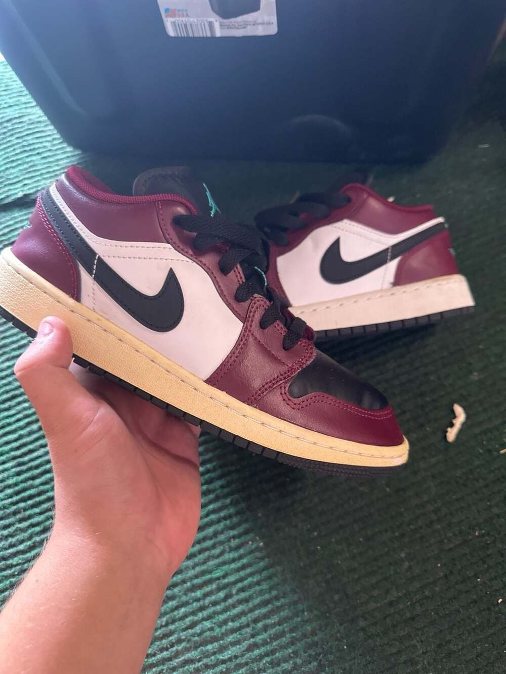Nike Air Jordan 1 Low GS Beetroot Roma Green Sneakers Size 6 Women or 4.5 Youth